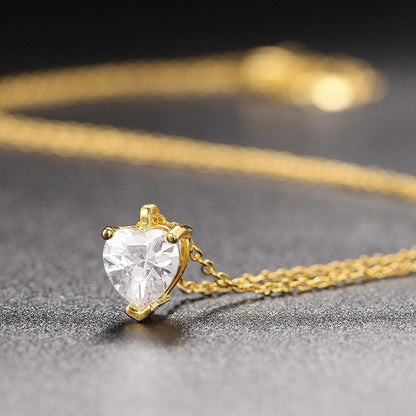 Single Zircon Pendant Necklace