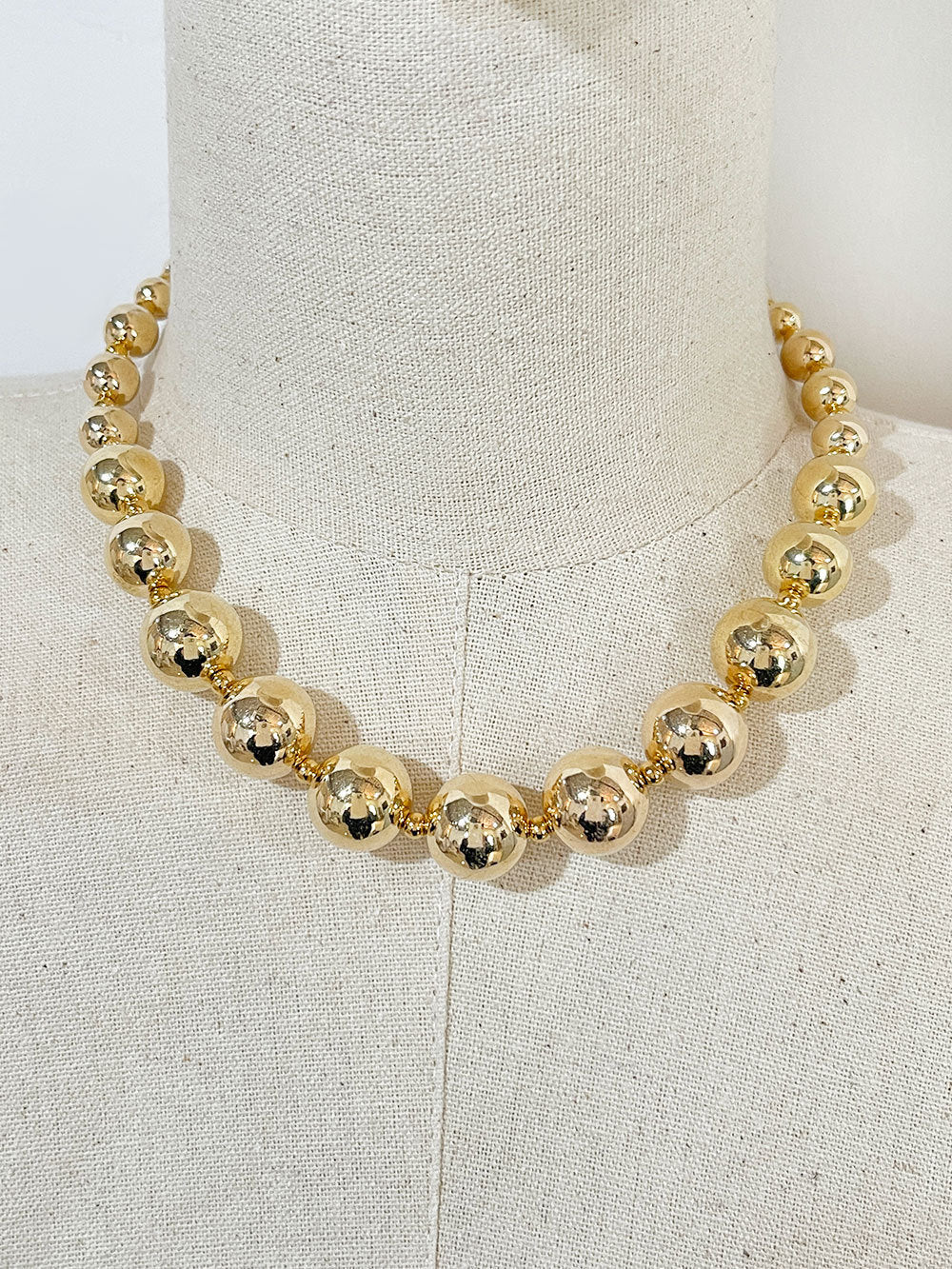 Chunky Big Ball Beads Chain Choker Necklace