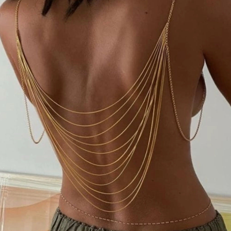 Multi-layer Shoulder Vest Chain Body Jewelry Chest Brass Chain