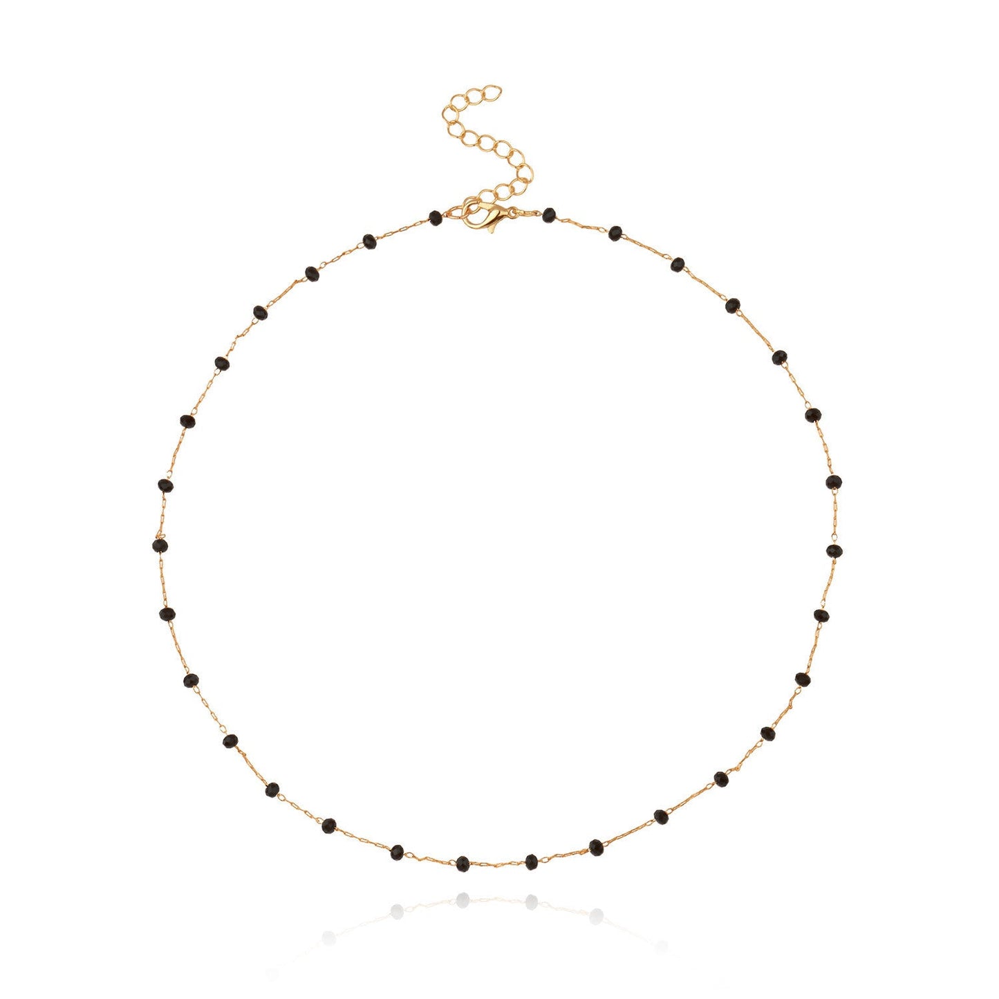 Black Crystal Necklace for Women