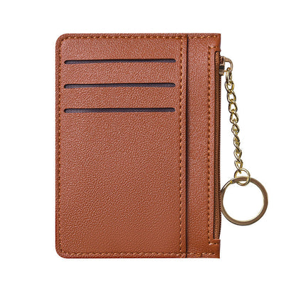 Ultra-thin new card bag for women, small and simple multi-card zipper change bag, large-capacity ID card holder, card holder.