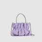 Mini rhinestone hand-held pleated bag, fashion party tote crossbody cloud chain woman