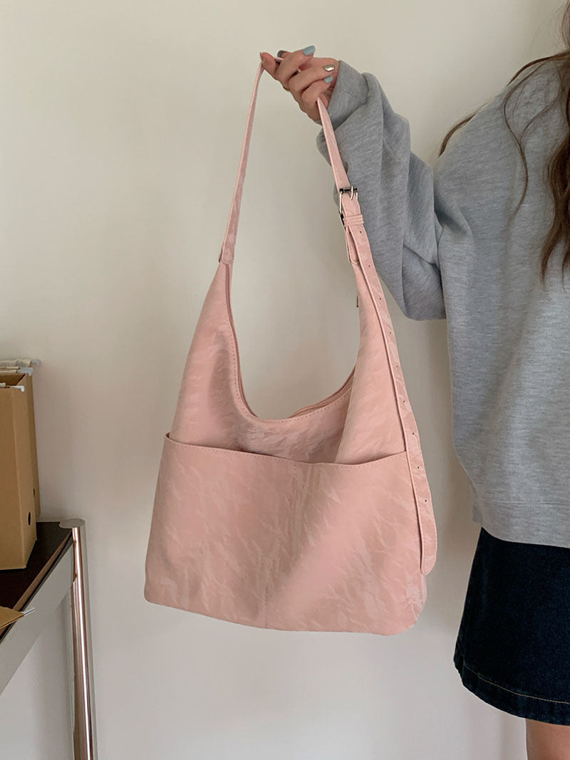 Soft large capacity hobo bag, women's summer work shoulder bag, shoulder bag, casual commuter tote bag