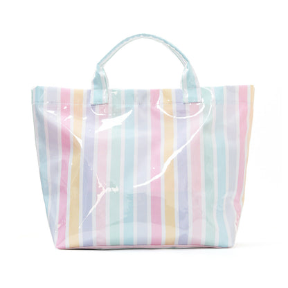 Striped Tote Bag – High-Aesthetic Lightweight Handbag, Commuter Large Travel Shoulder Bag