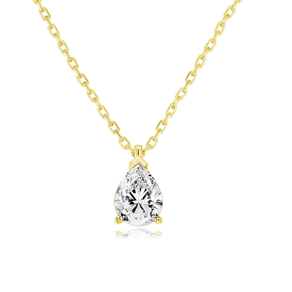 Single Zircon Pendant Necklace new