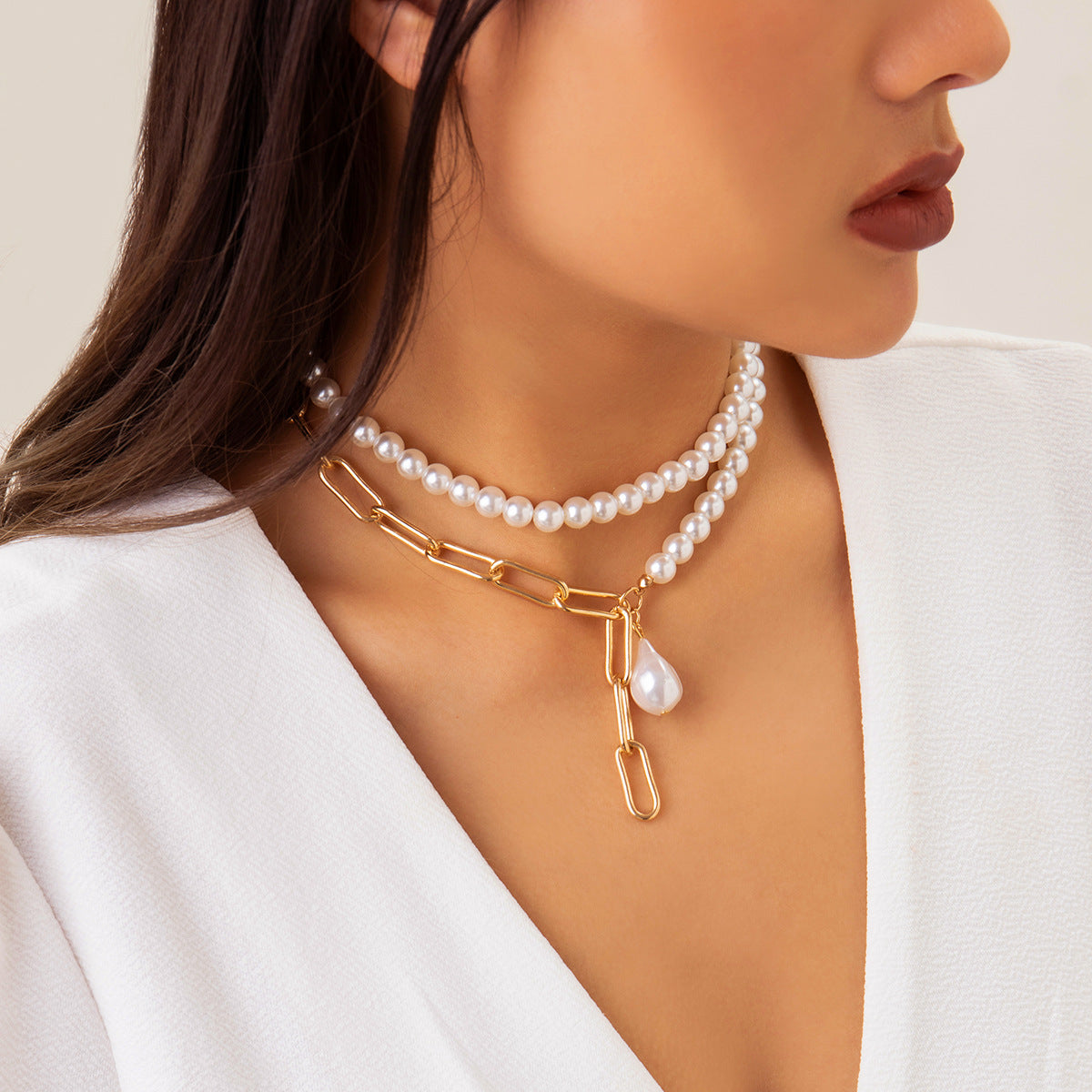 Pearls Long Tassel Pendant Necklace for Women
