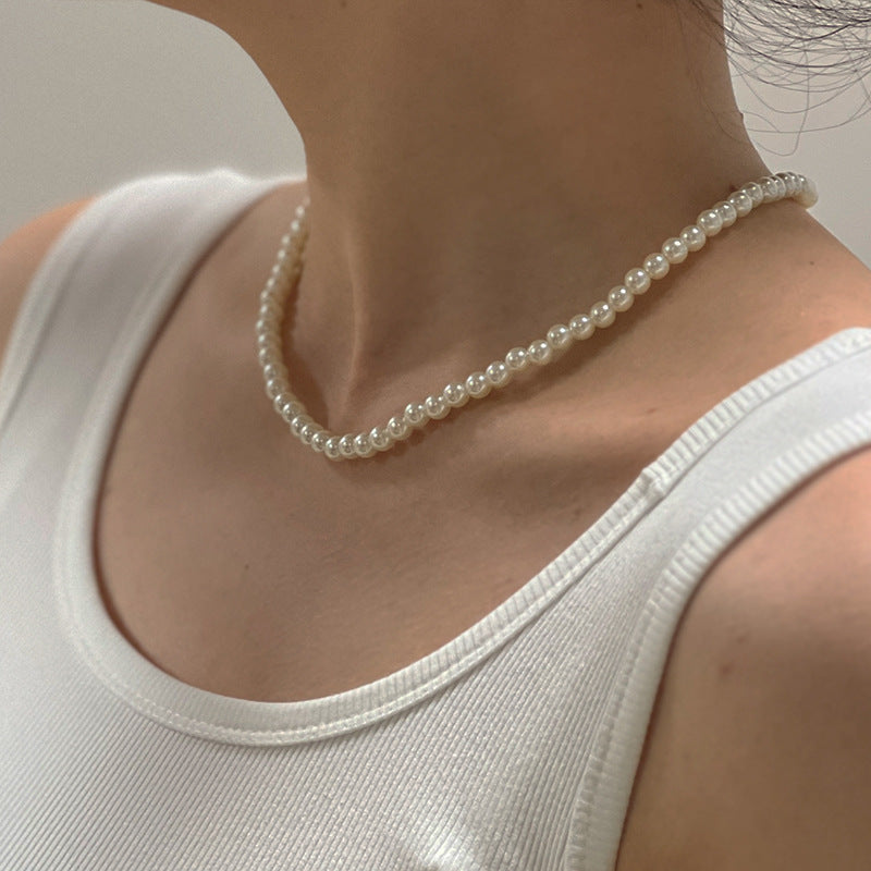 Fashion Pearl Beaded Choker Necklace Jewelry for Women Girls