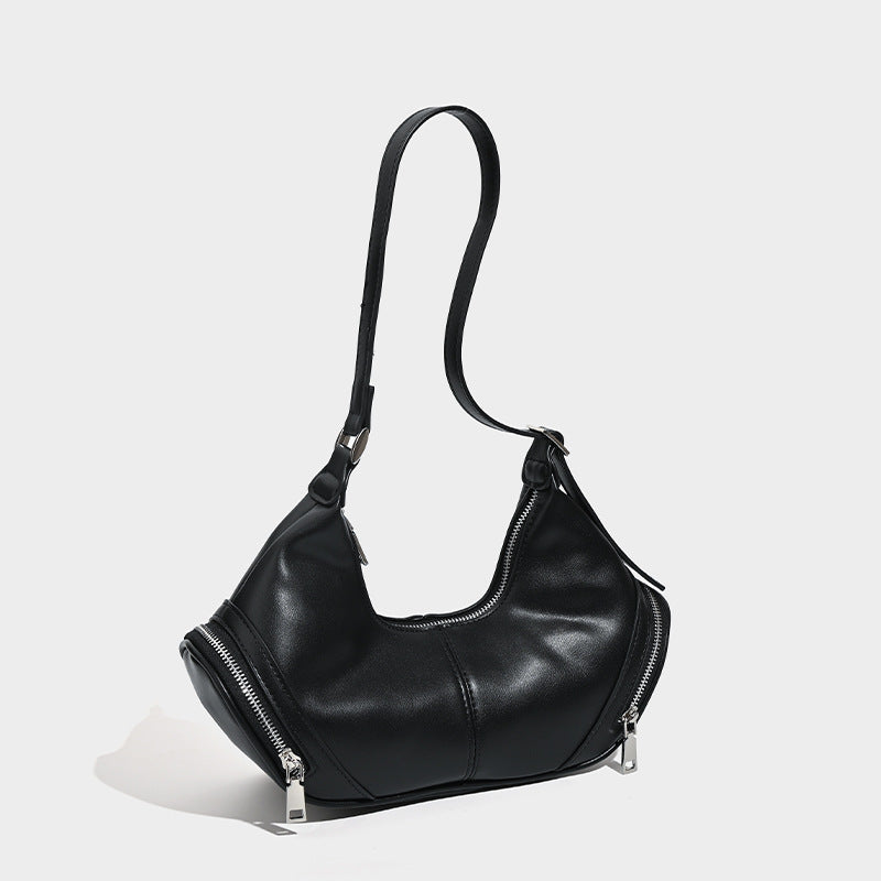 Stylish vintage zip pocket locomotive bag, shoulder bag, hobo bag casual, shoulder bag