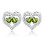 Sterling Silver Birthstone Heart Earrings new