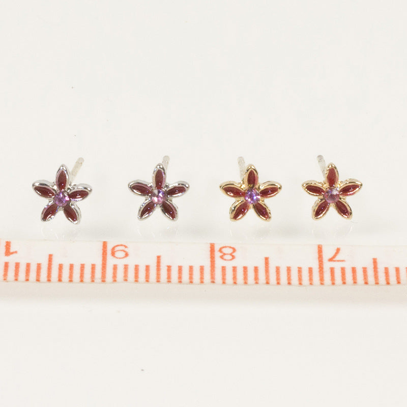 Rhinestone Flower Stud Earrings
