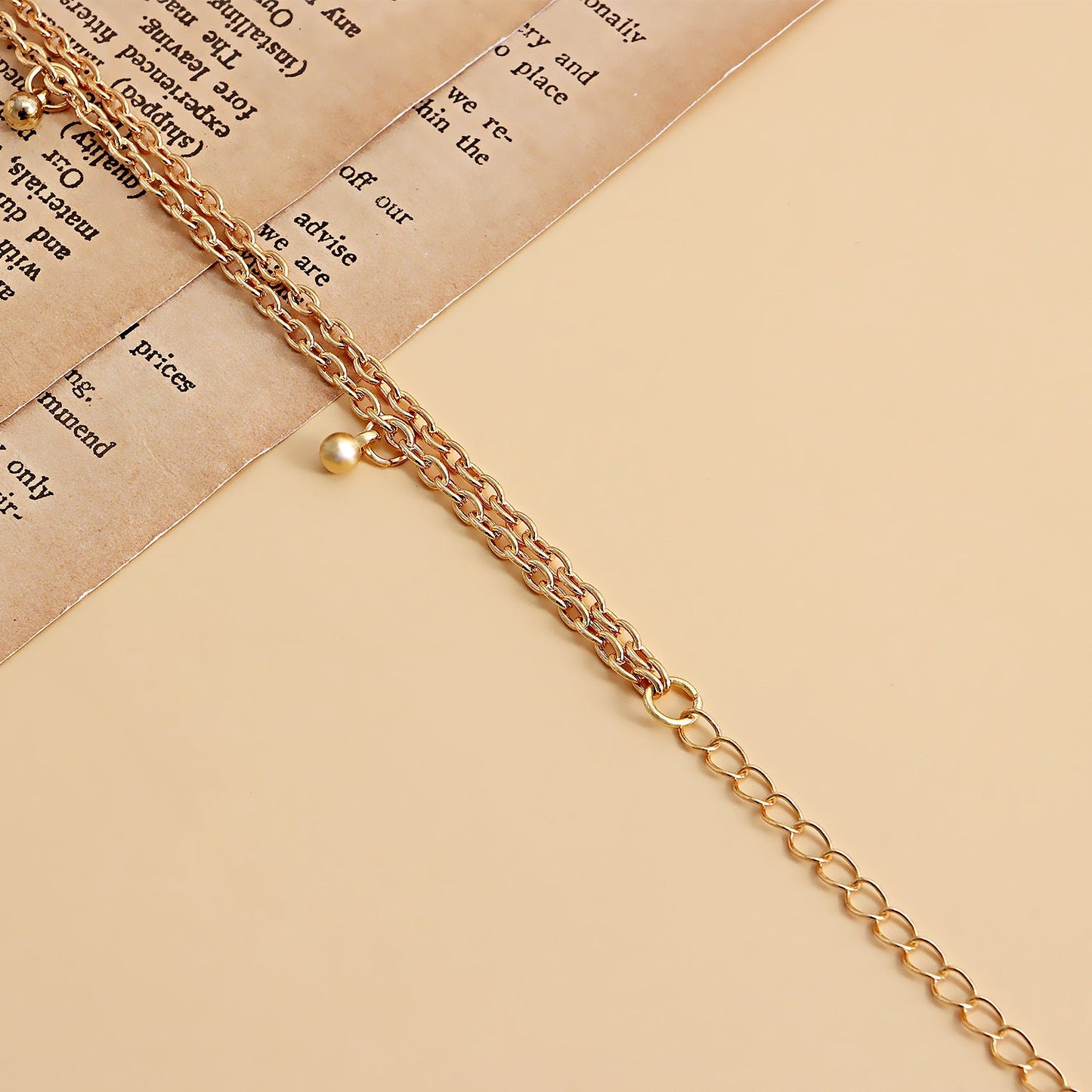 Vintage Double Layer Pearl Bead Chain Belly Chain