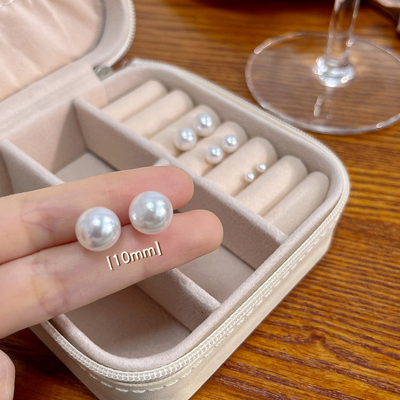 Round Pearl Stud Earring