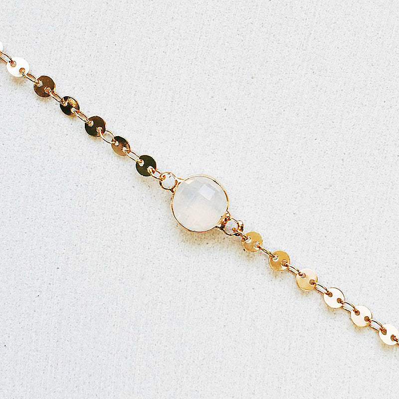 DIsc Chain Crystal Choker Necklace