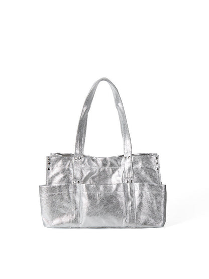 Stylish Metallic Hobo Tote Purse - Summer Design Large Capacity Multi-Compartment Shoulder Bag for Women