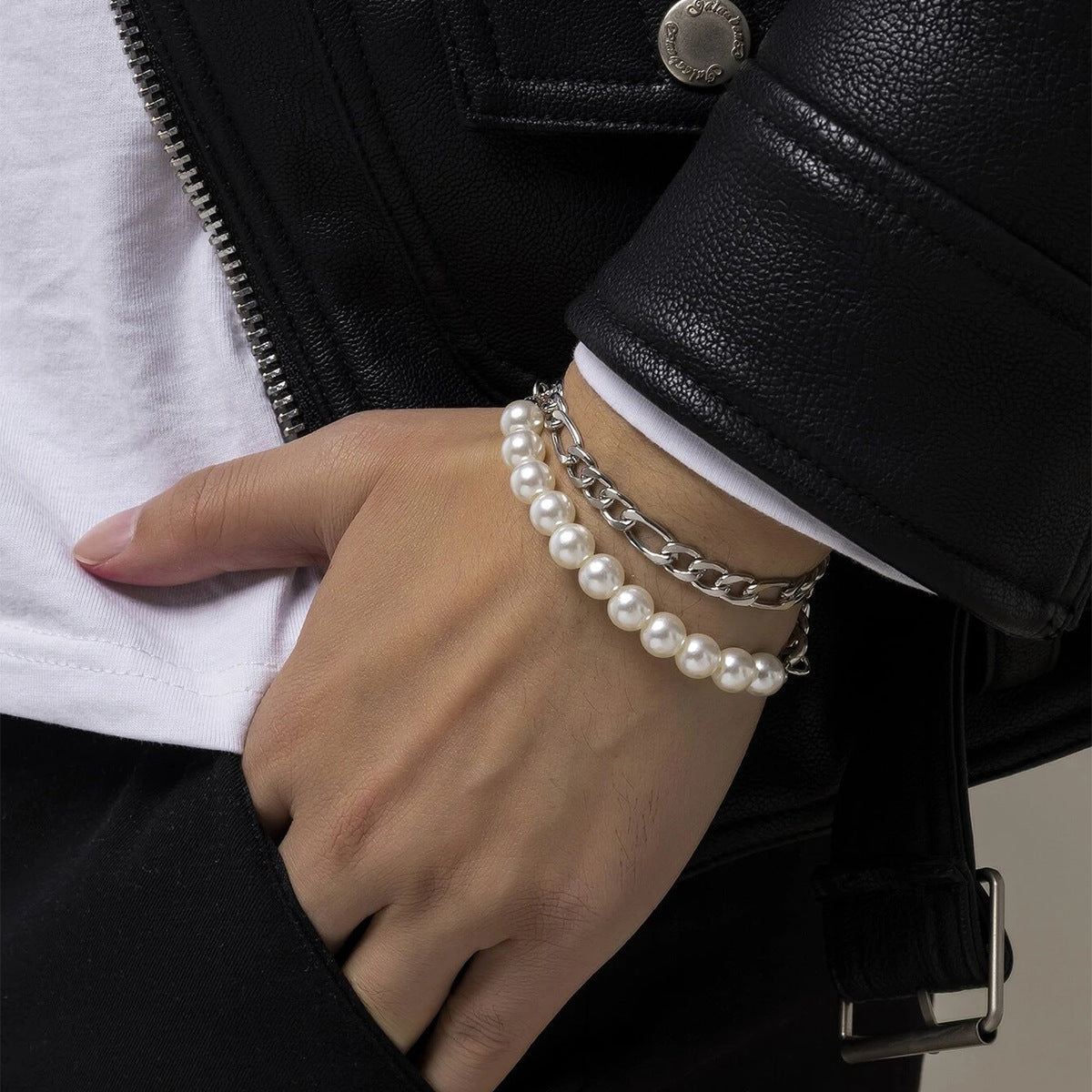 Cuba Chain Charm Bracelet Set