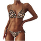 Neck strap-on bikini swimsuit sexy belt chest pad split swimsuit strap three-point swimsuit suit women