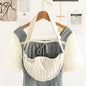 Casual Nylon Cloth Hobo Bag – Simple Pleated Striped Shoulder Bag, Lightweight Shopping Crossbody Small Square Bag