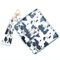 Personalized PU leather printed leopard print women's change bag multi-card ID bag fringed pendant