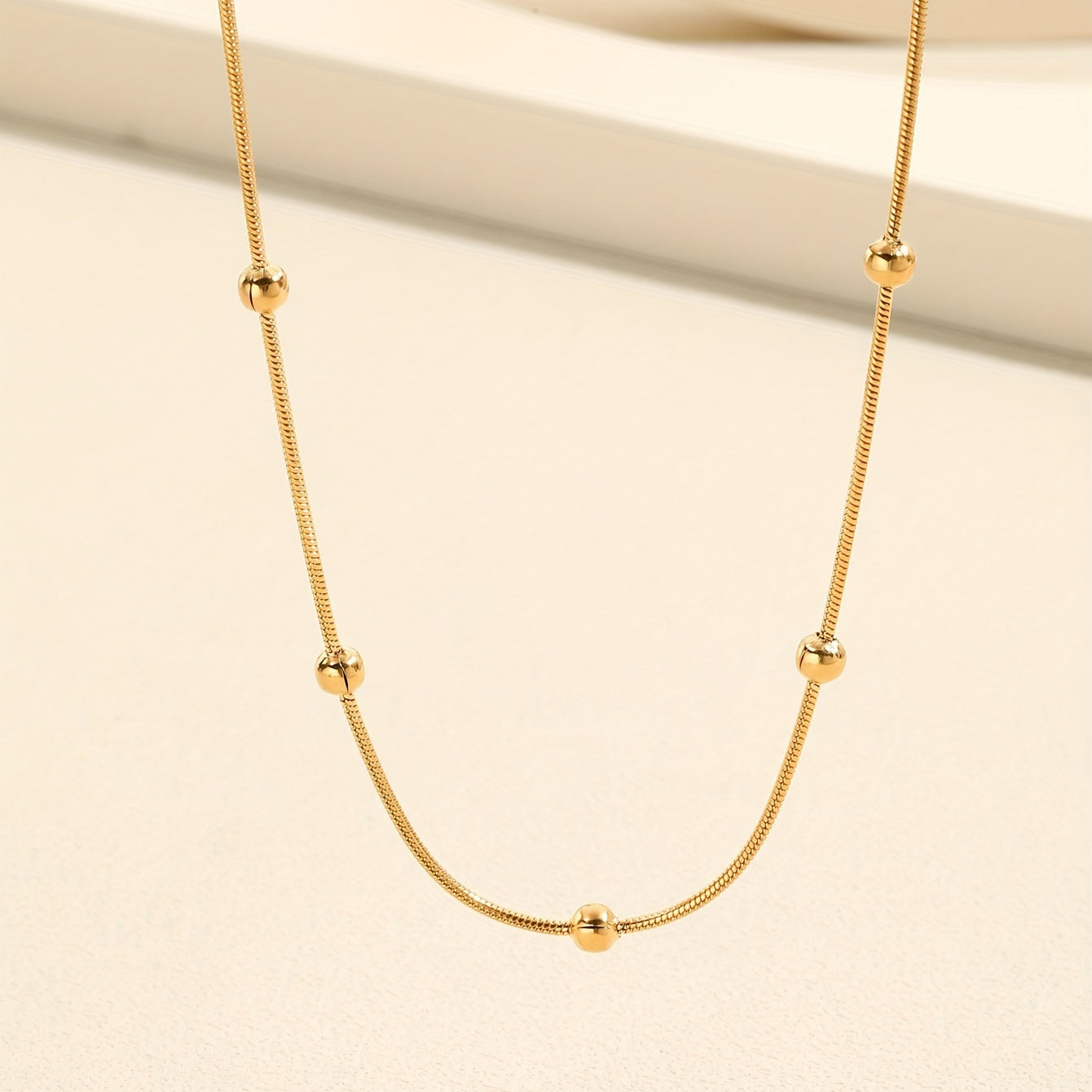 Beads Snake Bone Chain Necklace for Women