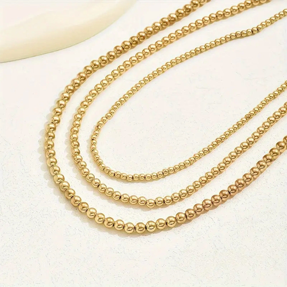 3Pcs Stackable Beaded Necklace for Women