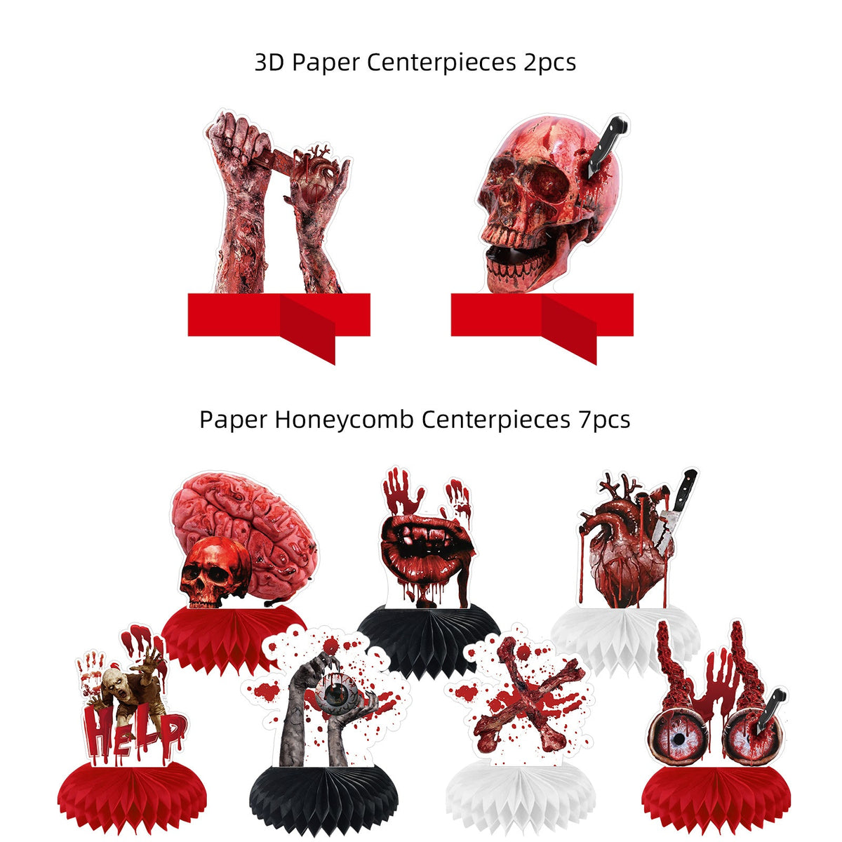 Halloween horror-themed haunted house holiday party decoration set flag background cloth card balloon honeycomb ornament