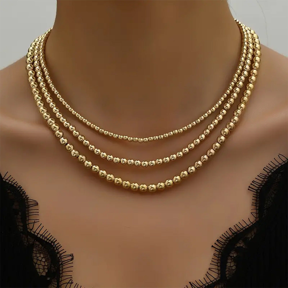 3Pcs Stackable Beaded Necklace for Women