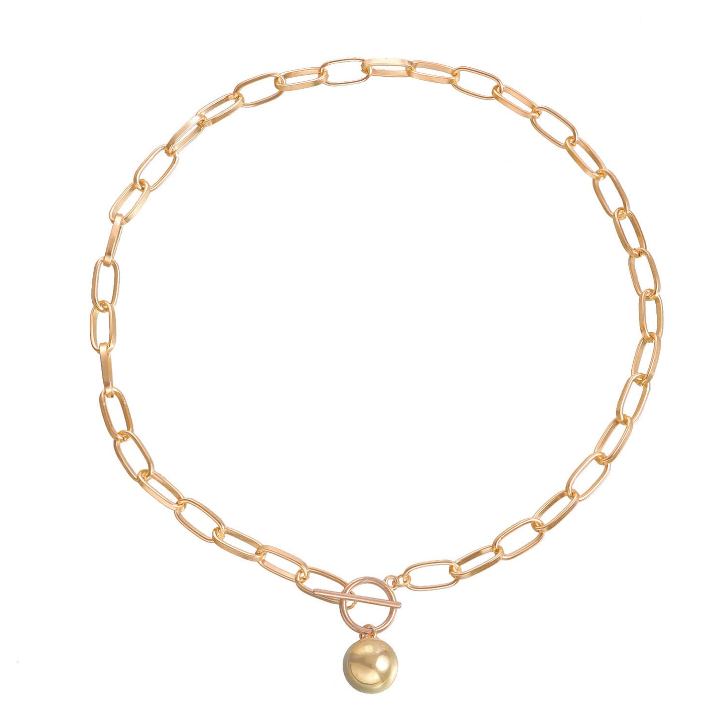 Round Ball Pendant Chain Necklaces