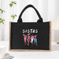 Cotton and linen canvas tote bag, printed letter tote bag, portable light handbag, gift shopping bag