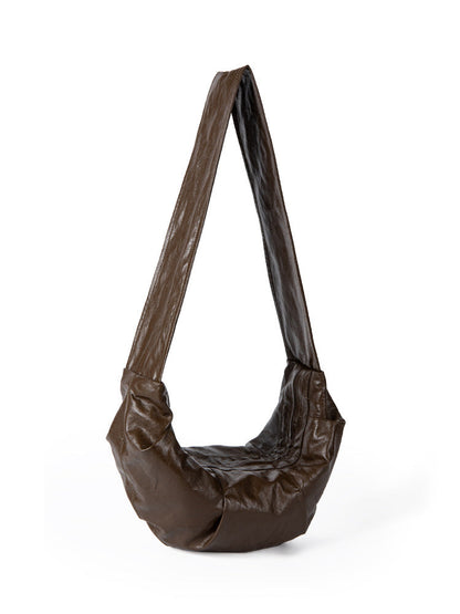 Wide shoulder strap soft leather croissant bag for women, simple and versatile shoulder Crossbody bag, small shoulder bag for women