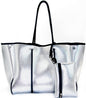Camo Leopard Black Print Beach Tote – Women’s Neoprene Travel Bag, Diving Fabric Casual Handbag