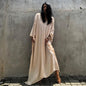 Solid Color Beach Maxi Robe ¨C Loose Bikini Cover-Up Dress, Vacation Swimsuit Long Kimono