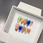 HandmadePress on Nails3D three-dimensional engraving hand-painted blush nail original real shot high-quality sticker