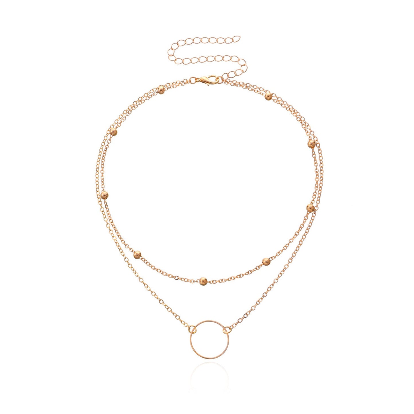 Modern Choker Necklace Two Layers
