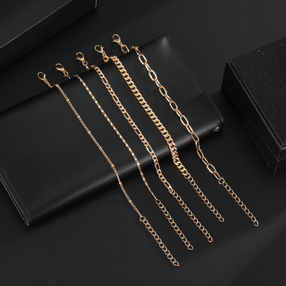 Simple Round Bead Chain Bracelet Set