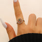 Luxury Oval Zircon Inlaid Ring French Vintage Elegant Dainty Index Finger Ring