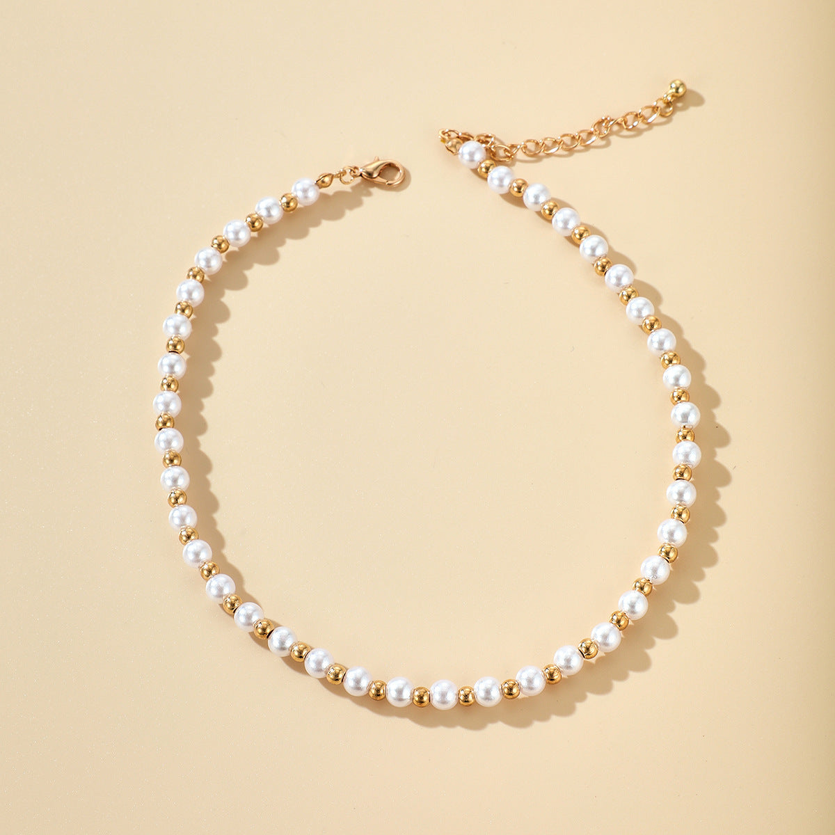 Simple Women Jewelry Gold Plated Bead Necklace Choker