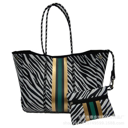 Neoprene Perforated Tote Set – Mother-Child Beach Bag, Water-Resistant Gym & Swim Duffle