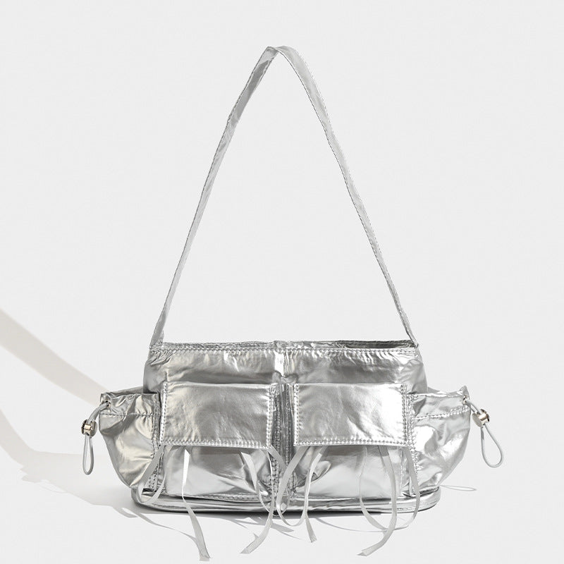 Summer nylon texture portable shoulder bag, casual shoulder bag, hobo shoulder bag, top handle shoulder purse