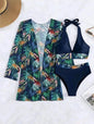 Women's 3 Piece Swimsuit Set High Waist Bikini Sexy Split Bathing Suit