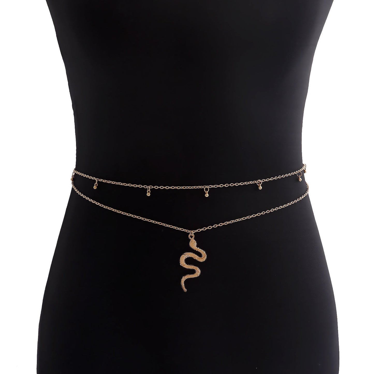 Vintage Exaggerated Snake Shape Waist Chain Sexy Shiny Rhinestone Belly Chain