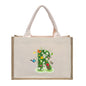 Cotton and linen canvas tote bag, printed letter tote bag, portable light handbag, gift shopping bag