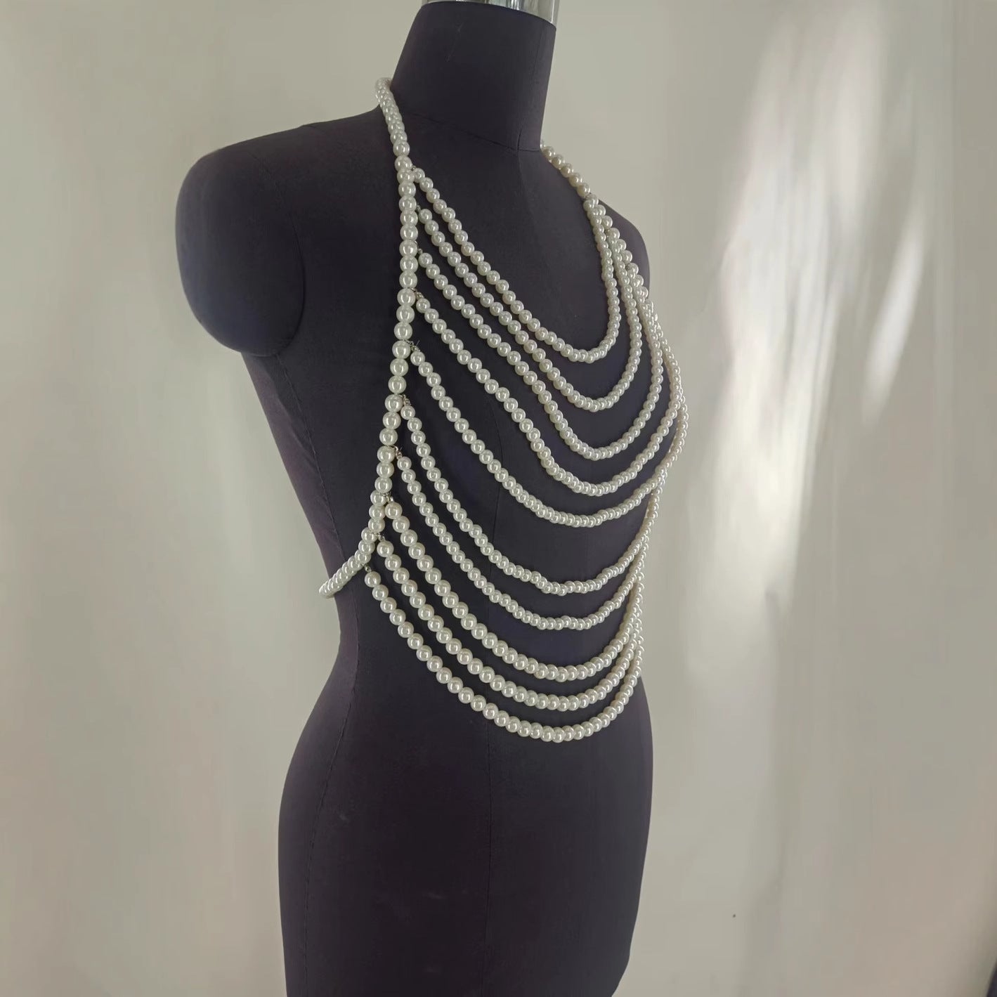 Multi-tassel Pearl Chest Body Chain Sexy Bikinis Waist Chain