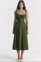 Sleeveless Strapless Bandage Corset Dress - Floral Print Long Midi Dress with Lace Up Back & Thigh Slit