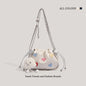 Folded bag female, autumn and winter fashion design chain Crossbody bag, cute small crossbody purse