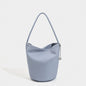 Retro soft leather bucket bag, women's shoulder underarm bag, commuter tote bag
