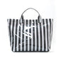 Striped Tote Bag – High-Aesthetic Lightweight Handbag, Commuter Large Travel Shoulder Bag