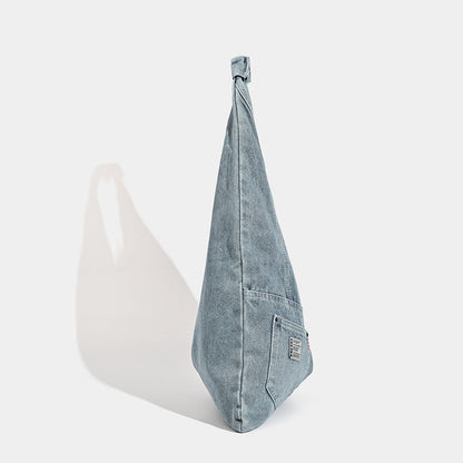 Washed denim hobo bag, shoulder shoulder bag, large capacity tote shoulder bag, handbag versatile