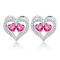 Sterling Silver Birthstone Heart Earrings new