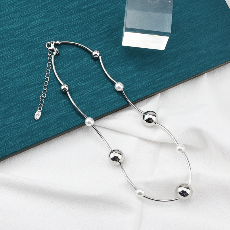 Simple Colorblock Ball Chain Necklace