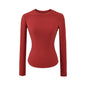 Hourglass Waist Long Sleeve T-Shirt beige